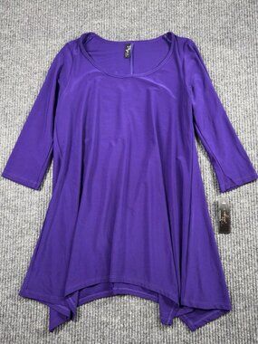 Fashque Studio Top Womens Small Purple Asymmetrical Hem Scoop Neck Vintage Y2K